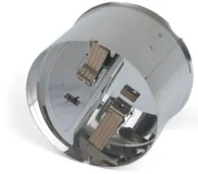 Clapetă termică pentru gazele de ardere, un tronson circular din inox cu clapeta în interior